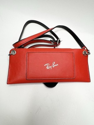 Ray Ban Red and Black Crossbody Wallet and Sunglasses Holder with