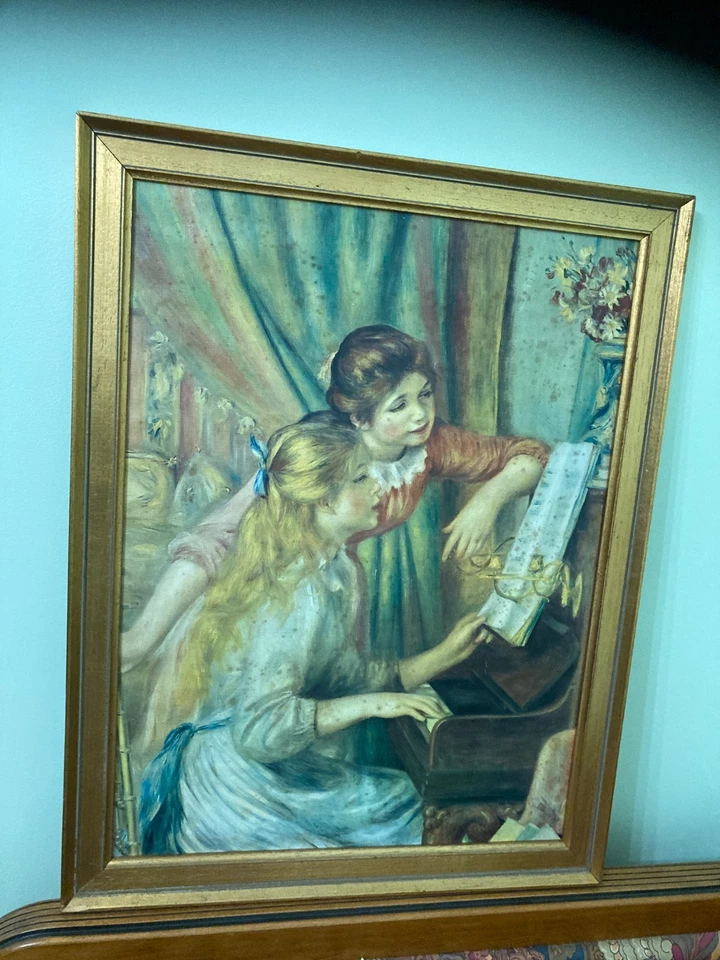 tableau bois doré peinture reproduction RENOIR endommagé 48x62cm - Photo 1/1