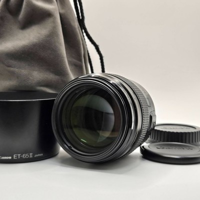 Canon EF 100mm f/2 USM AF Telephoto Lens w/ Hood & Filter Tested From JAPAN