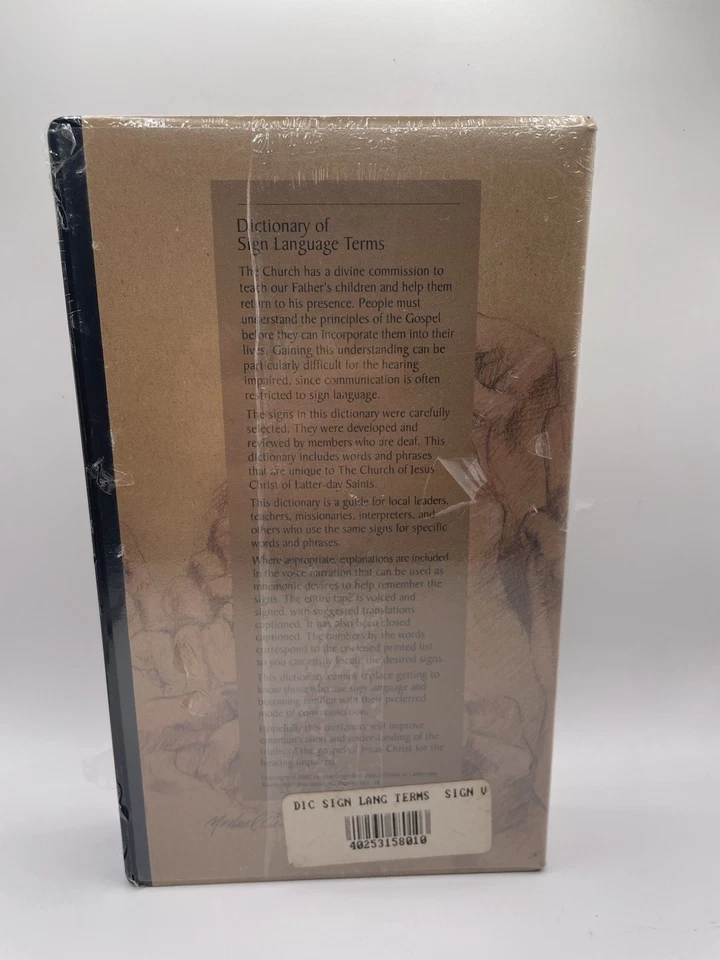 VHS Dictionary Of American Sign Language Terms 1992 LDS Mormon RARE OOP NEW - Image 2 of 2