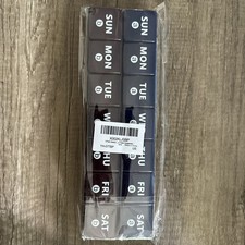 Blue Black Extra Large Weekly Pill Box Organizer 7 Day Jumbo Pill Case