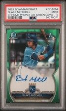 2023 Bowman Draft Chrome Blake Mitchell 1st Green Lava Refractor Auto /99 PSA 9
