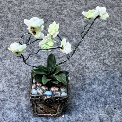 Vtg Boyds Bear Treasure Box Leila's Orchid Bloom McNibble Mouse Trinket Figurine