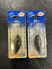 2 Nos MANN?S Vintage 10+ Black/Chrome Fishing Lure?s (1 Lot 1 Price)
