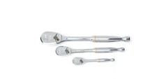 Gearwrench 81206T 3Pc 1/4", 3/8" & 1/2" Drive 90-Tooth Teardrop Ratchet Set