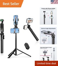 MT-70 Extendable Tripod, 63" Selfie Stick Vlog Tripod Stand with 2 Phone Clip...