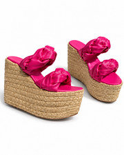 Dream by.ymarie Women  s Platform Espadrille Wedge Sandals Pink New With Box