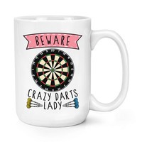 Beware VerrüCkte Pfeilen Damen 426Ml Groß Becher Tasse - Funny Sport Vatertag