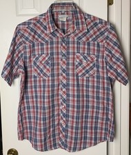 Wrangler Wrancher Shirt Mens XL Pearl Snap Western S/S Cowboy Country
