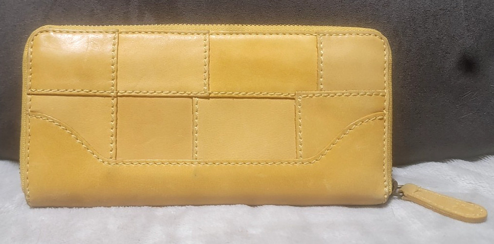 Frye Golden Yellow Patchwork Continental Leather … - image 2