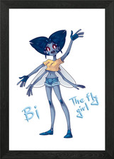 Bi the fly girl Framed Wall Art Poster Canvas Print Picture