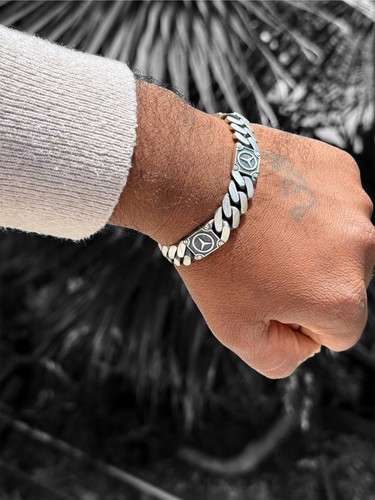 Armband 925 Sterling Silber schwarz matt lackiert - Bild 3 von 11