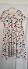 Women Dress Empire Style Floral Print Short Sleeve Packets Size Medium Size 1XL