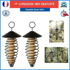 Mangeoire à oiseaux extérieur Lovis boules de graisse métal noir