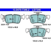 ATE 13.0470-7346.2 Bremsbelagsatz FüR Ford USA Galaxy Kuga Focus S MAX Mondeo