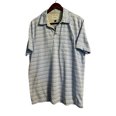 Flag & Anthem Light Blue Striped Polo Size XL