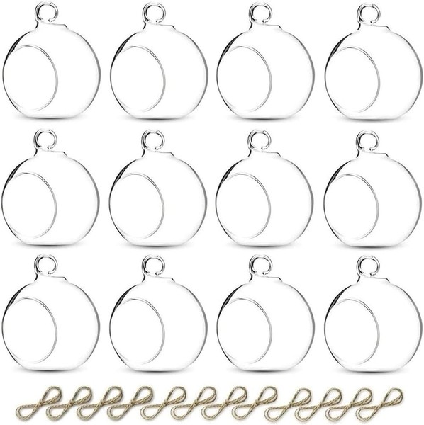 Glaskugeln 8Cm Teelichthalter HäNgend 12 StüCk Hochzeit Dekoration Weihnachten-image