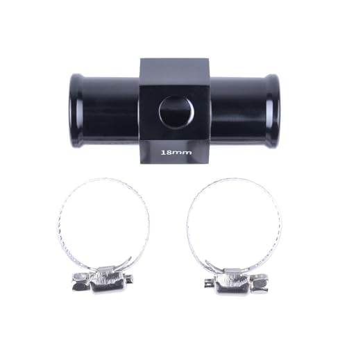 Aluminum Water Temp Joint Pipe Water Temp Meter Temperature Gauge 18mm Black