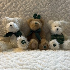 The Bear Collection Plush Bear Lot of 3 St. Patrick's Day w/ Clover 1992