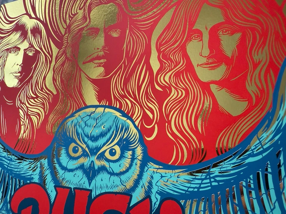 RUSH 50 металлический золотой фольги плакат 50-летие 50 издание Тим Барон 26/50 - Изображение 3 из 4