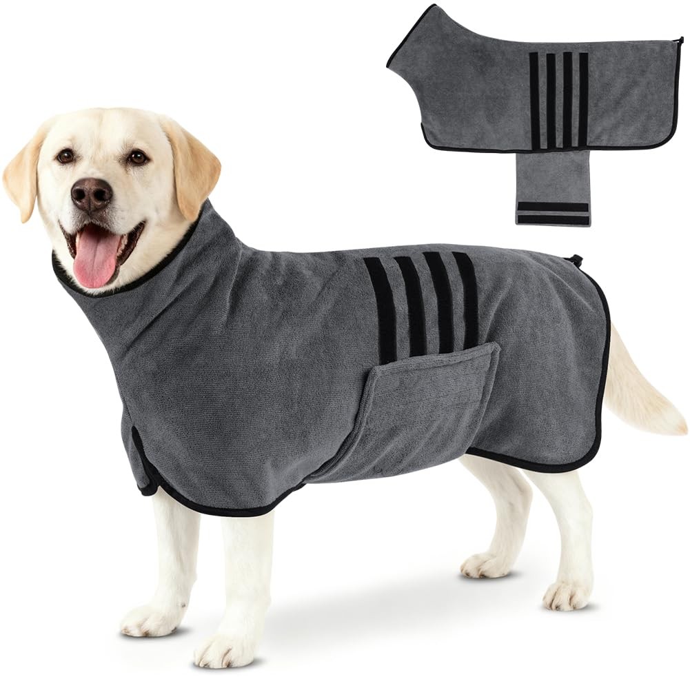 Peignoir en microfibre pour chien idéal après la plage - Serviette de bain absorbante verte
