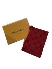 Louis Vuitton Wool/Silk Logomania Big Logo Thick Knit Red Scarf