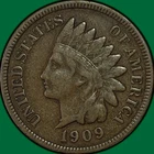 1909 Indian Head Cent Very Fine VF Coin #41168
