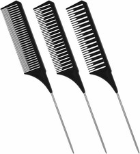 Carbon Anti-Static Metal Tail Highlighting Comb &ndash; Professional Sectioning Comb