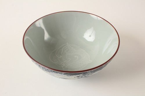 Mino ware Japanese Ceramics Rice Bowl Carp made in Japan - Picture 5 of 7