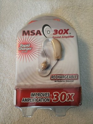 MSA 30X Sound Amplifier Ear Aid Rapid Rechargeable With Rapid Charger New Sealed