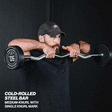 Titan Fitness Rubber Curl Fixed Barbells, Pre-Loaded Weight Bar for Strength Tra