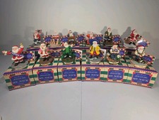 Vintage 1999 Jolly Ol St Nick 12 Month Santa Figurine Set Boxed Papel Giftware
