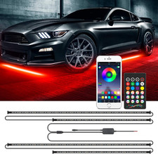 RGB LED Strip Under Car Light Tube Underglow Underbody System Neon Light Kit