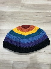 Adorable Multi Colored Rainbow Beanie Knitted Hat