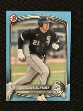 Caleb Bonemer 2025 Bowman Draft #BD-184 Sky Blue Border /499 White Sox