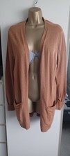 LADIES FAT FACE LONG CARDIGAN SIZE 12 DARK CAMEL 65% WOOL 5% CASHMERE BUTTONLESS