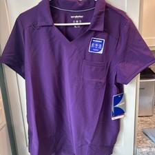 Scrubstar Woman's XS Active V-Neck With Collar Scrub Top NEW Purple Stretch M