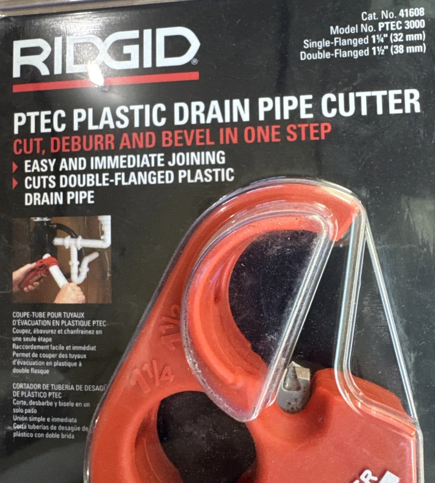 Thin Wall Tubing Pipe Cutter 1-1/4 in And 1-1/2 in Versatile Ridgid PTEC 3000 - Image 3 of 4