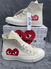 Converse Comme Des Garçons Play Cream hi Tops Size 5 