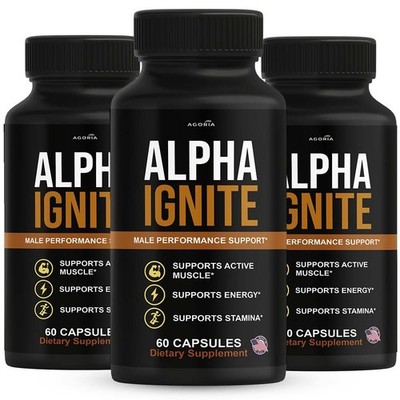 Alpha Ignite Capsules, Official AlphaIgnite Supplement Pills (3 Pack)
