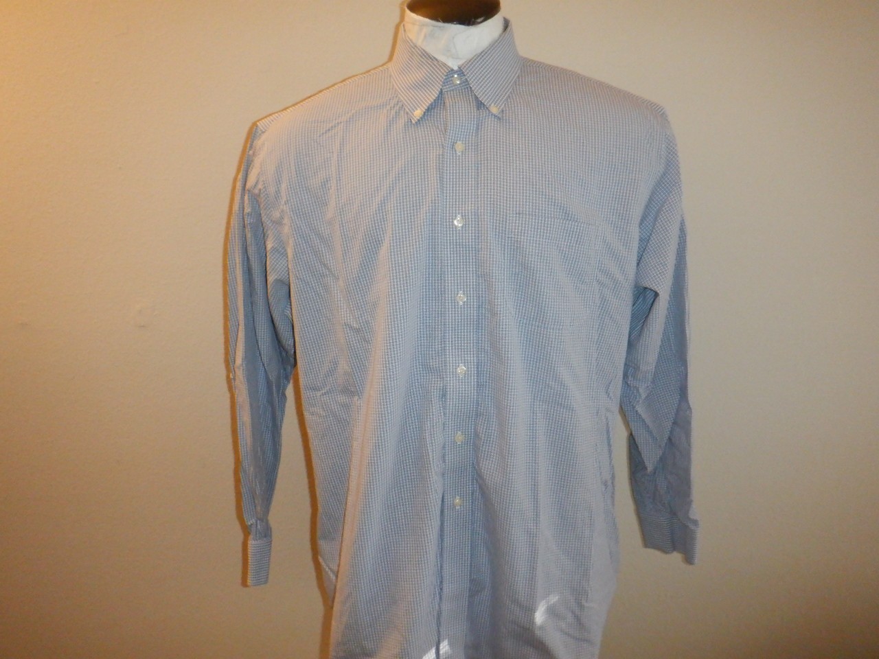 Men's Brooks Brothers Madison NON-IRON 17.5-35 Blue & White Check Dress Shirt