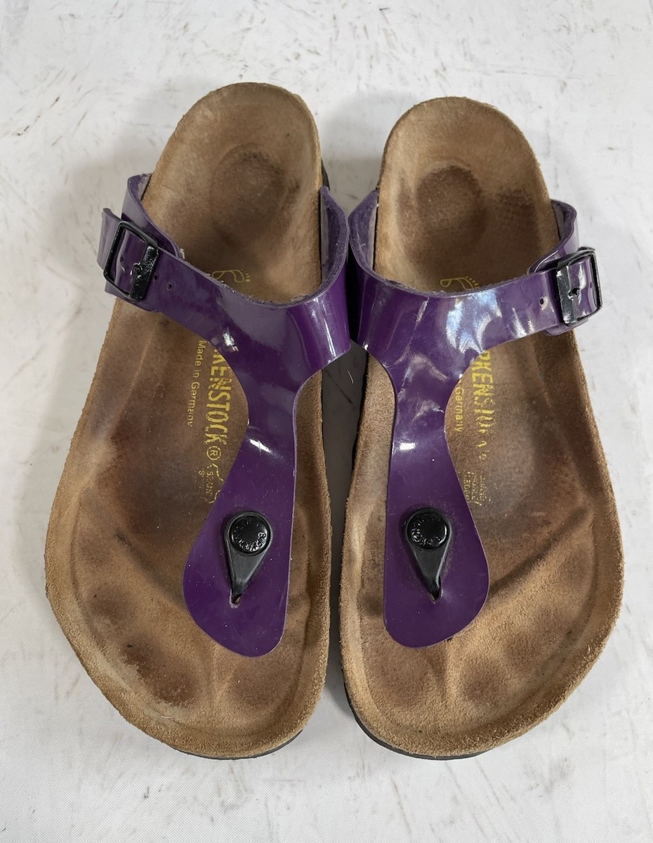 Birkenstock Gizeh Birko-Flor Purple Thong Sliders Flat Sandals UK