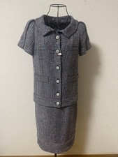 CHANEL Tweed Short Sleeve Setup 09P Multicolor Size 36 38