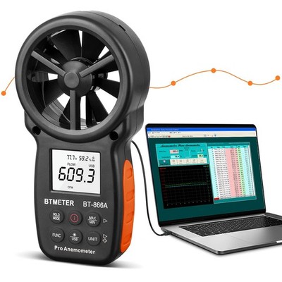 BT-866A Pro Handheld Anemometer for CFM Air Flow, Wind Speed Meter Gauge Meas...