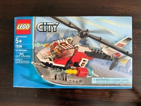 Lego 7238 City Fire Helicopter Complete Set w/Minifigure, Instructions & Box