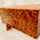 Jewellery Box large lockable thuya wooden burl Jewelry Box organizer With Key