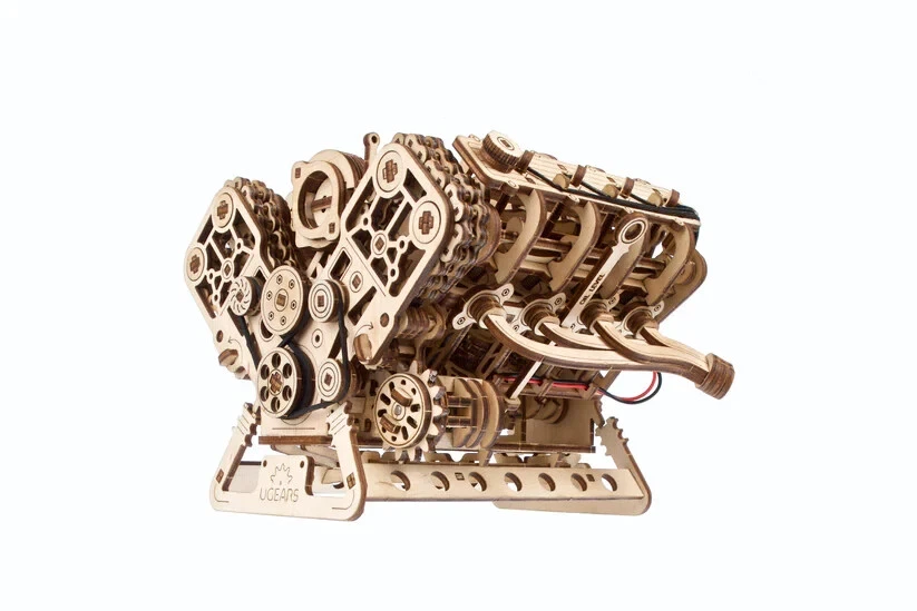 UGEARS V8 Engine Model Kit 3D Wooden Puzzle for Adults DIY Kits for Gift - Image 2 of 4