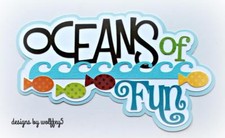 CRAFTECAFE OCEAN TITLE premade paper piecing scrapbook diecut piece page WOLFFEY