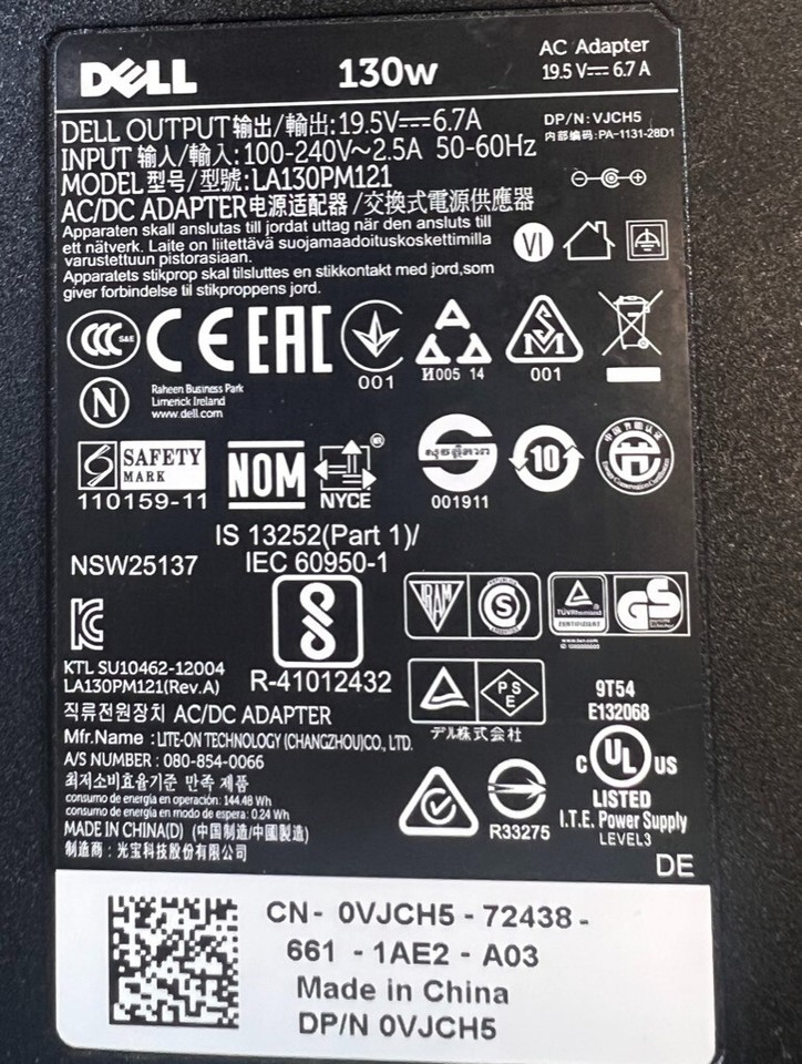 130W DA130PE1-00 FA130PE1-00 Caricabatterie Per Laptop Con - Foto 11