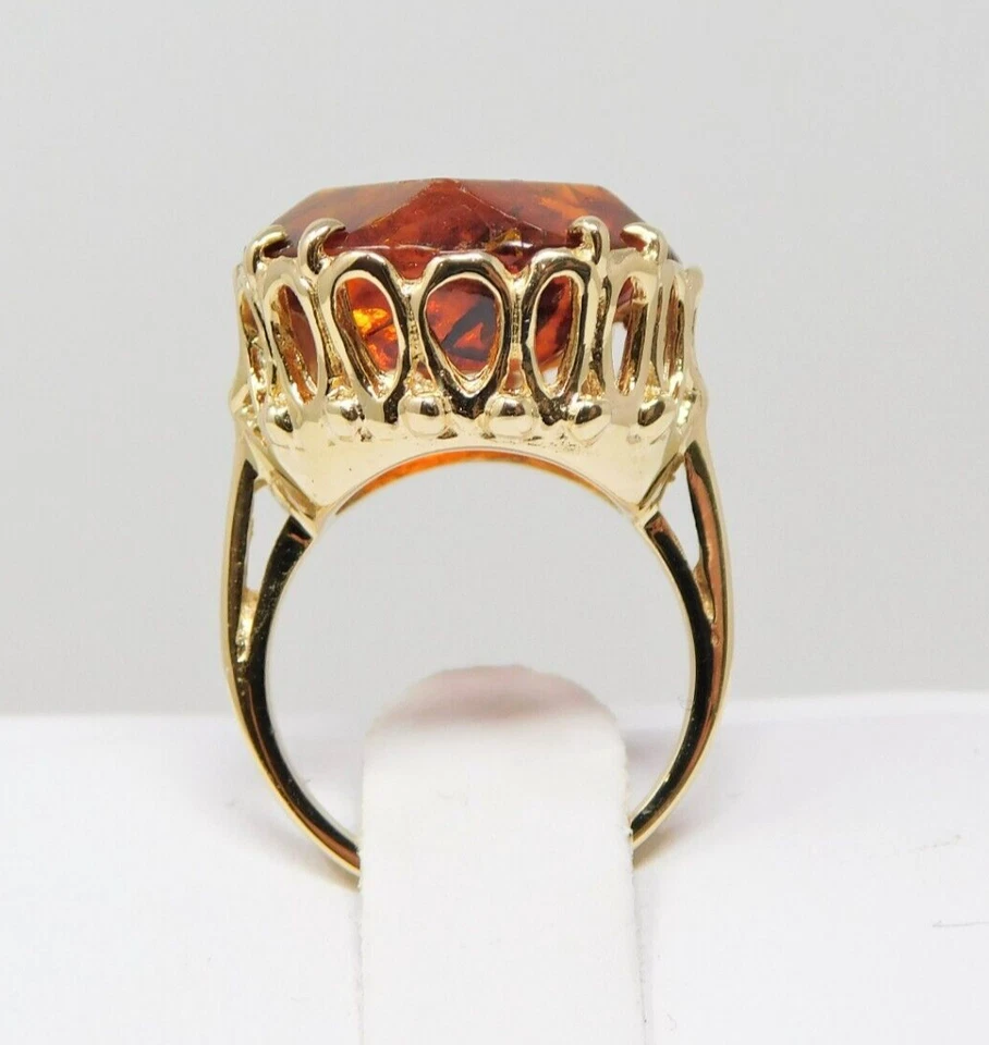 Anillo solitario de oro amarillo de 13 quilates ∼14,5 mm AMBER meñique/infantil talla 2,5 B4479 Foto 4 de 4